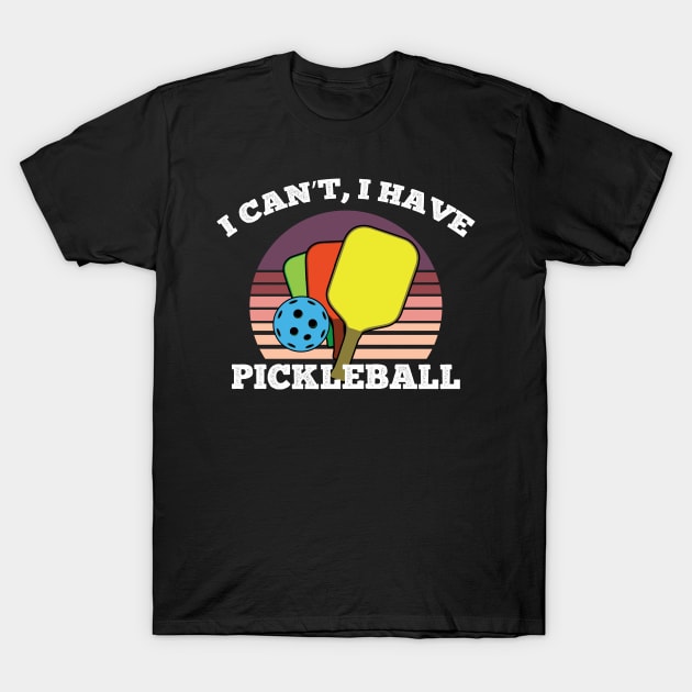 I cant i have Pickleball Paddle Funny Pickle Ball Joke T-Shirt by Riffize